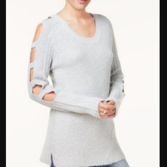 Crave Fame Ladder sleeve soft knit pullover sweater - Picture 2 of 2